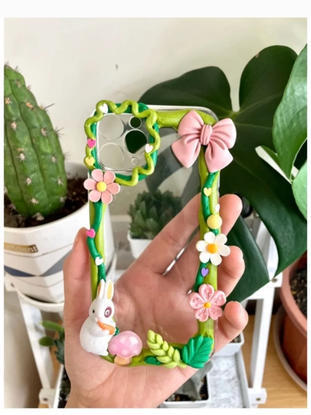 iPhone 11pro Baroque rabbit Phone Case, Handmade Phone case